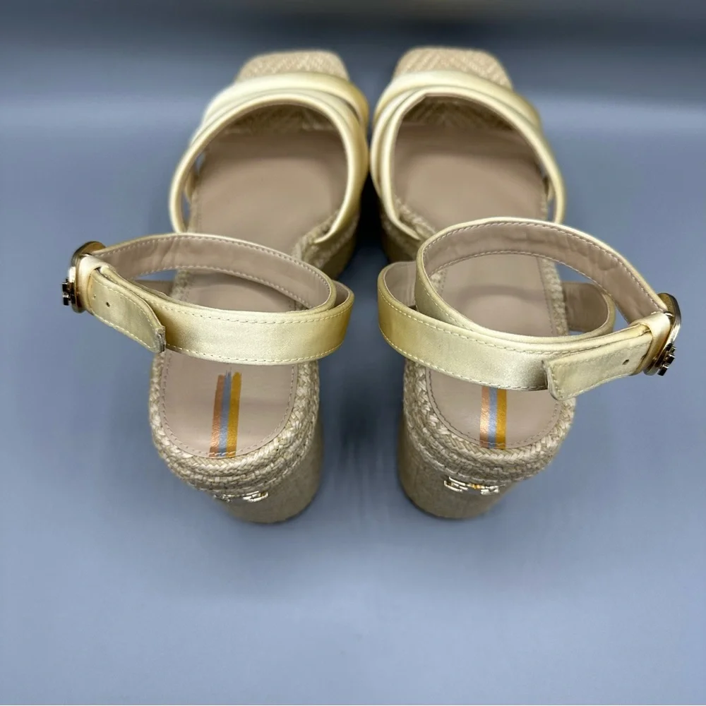 Sam Edelman Tibby Washed Lemon Plarform Wedge Sandal Women’s Size 10 M